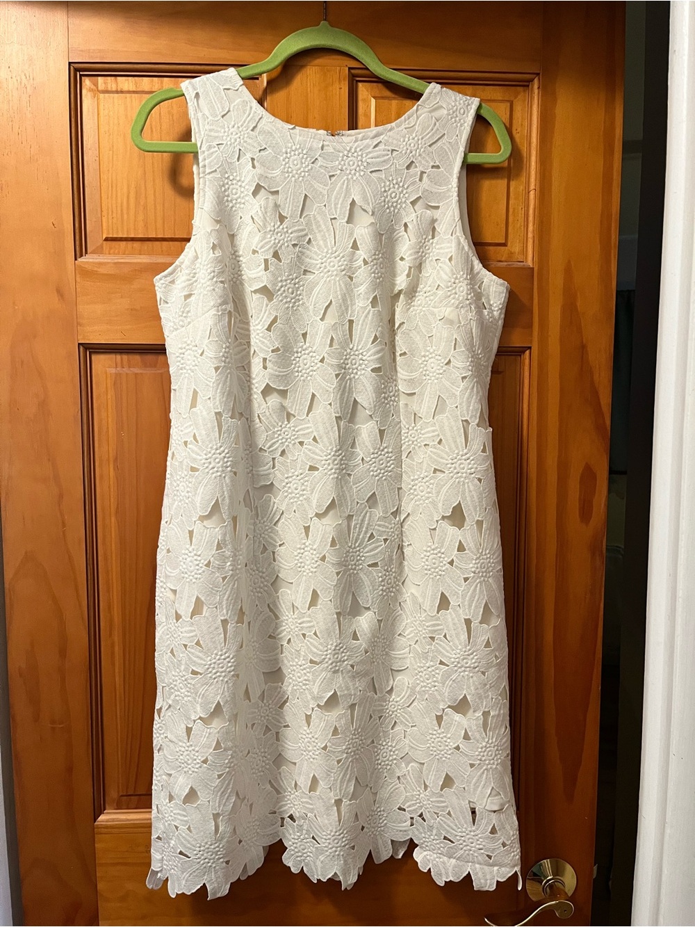 Ann Taylor White Floral Lace Midi Dress